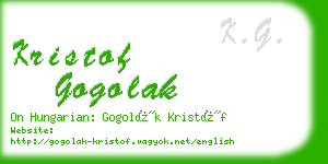 kristof gogolak business card